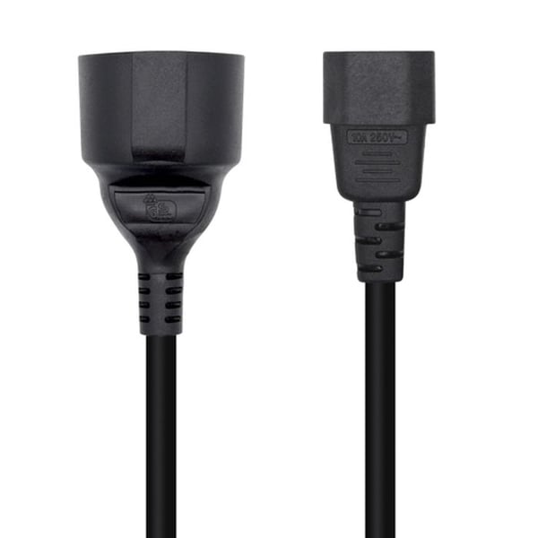 Strömkabel - Aisens - C14 Hane - 0,25 m - Svart - CEE7/7 Rätt Hona