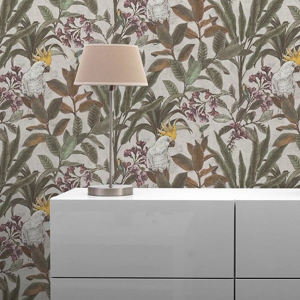 Tapet Aleix Botanisk Dschungel M1-No.11314 Non-vävd Grön Grädde Tadessi 10,05 m x 0,53 m