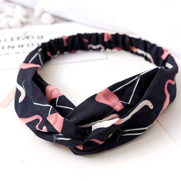 Vriden Huvudband - AVIZAR - Tropisk Flamingo - Blå Siden - Damaccessoar - Bekväm