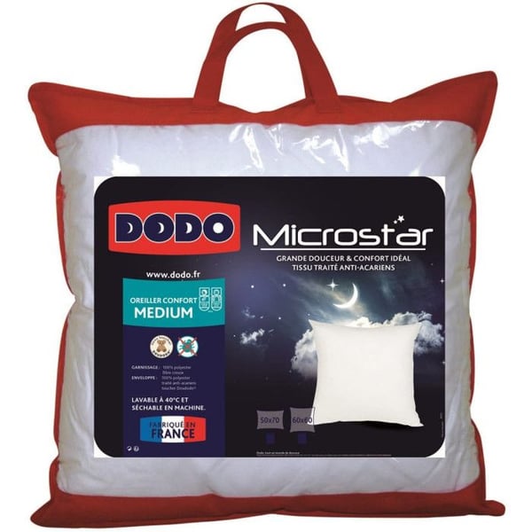 Set med 2 microstar Medium Anti-Mite "DODO" kuddar - 50 x 70 cm