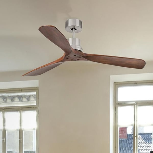 LANTAU DC Takfläkt valnöt mörk utan belysning Ø 132 cm 33370DC