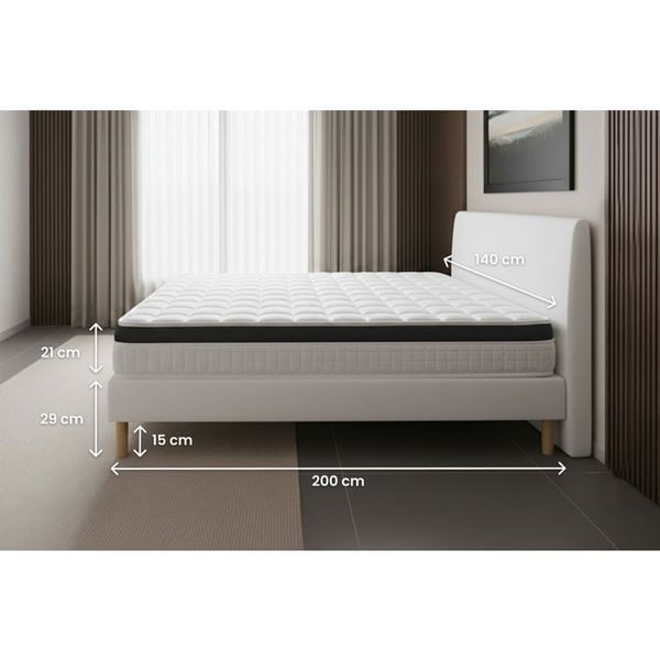 Pack över 140 x 200 cm sängram Kit Vit