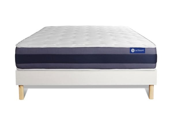 Madrass- och boxspringset 180x210 cm - Actimemo Morpho - Vitt boxspringkit