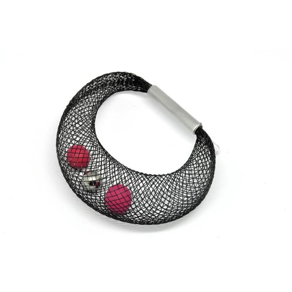 Elena Valenti - Armband Ciambella Grande - Nät och fuchsia polymer