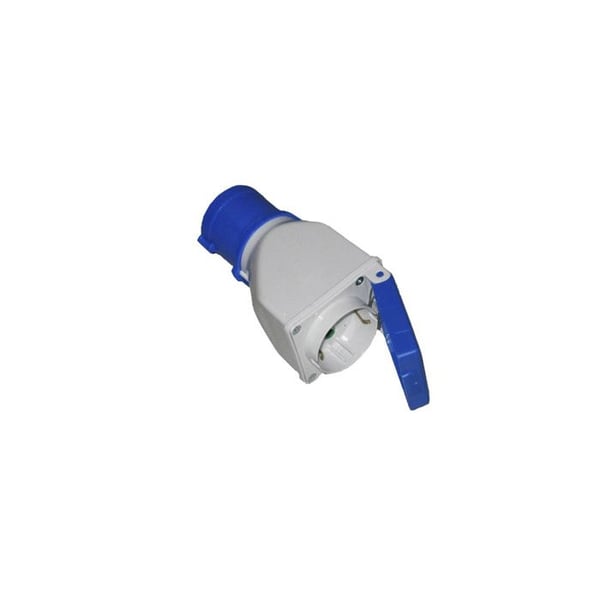 Schuko-adapter med lock 2 poler + jord 16a Solera 904012
