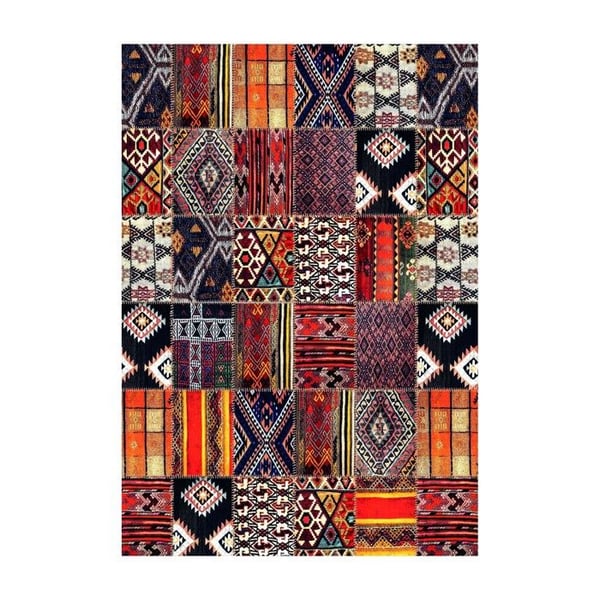 Matta - MELIS HOME - Patchwork Kilim - Chenille & Bomull - 160x230 cm - Halkskydd