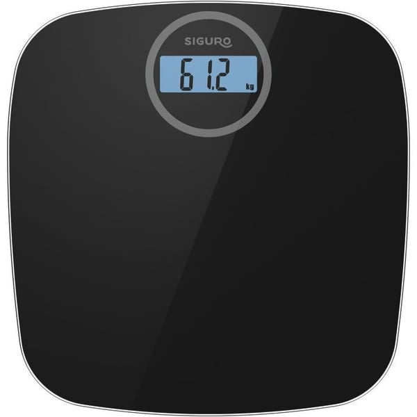 Vågbalans - SIGURO - SC210B - Kapacitet 180kg - Bakgrundsbelyst LCD-skärm - 4 sensorer