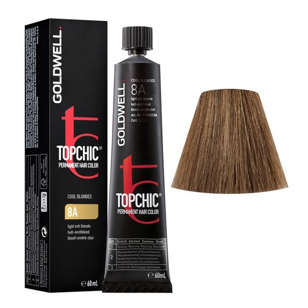 Goldwell Topchic Cool Blondes Light Ash Blonde 8A Permanent hårfärg 60ml.