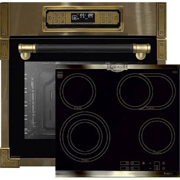 Kaiser Four Set EH 6726 AD+KCT 6385 Em, Retro fyra inbyggd 80L+keramisk spisplatta 60 cm