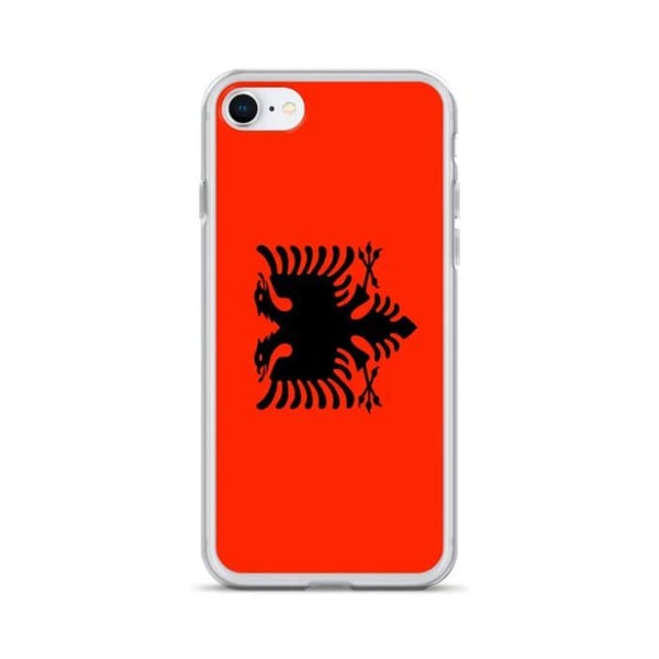 Telefonfodral – Albanska flaggan – Kompatibel med iPhone 8 Plus – Flexibelt etui – Stöttålig och slagtålig - Silikon - Pixelforma
