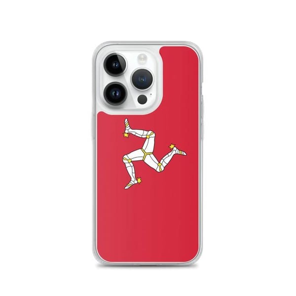 Telefonfodral – Färg av Isle of Man – Kompatibel med iPhone 14 Pro – Mjuk Fodral – Hållbar och Stötresistent - Silikon - Pixelforma