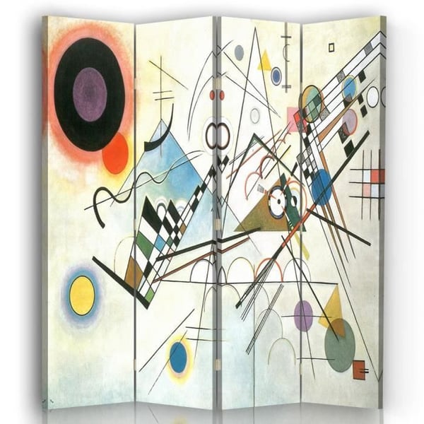 Legendarte - Skärm - Skiljevägg med Recto / verso Print Composition VIII - Wassily Kandinsky cm. 145x170 (4x)
