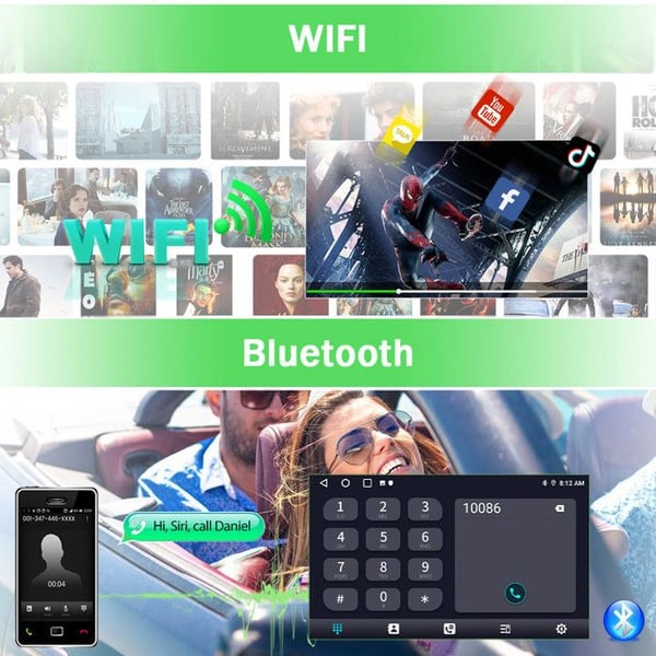 AWESAFE Autoradio Android 13 4Go+64Go Renault Clio 2 Campus 2009 9'' Kosketusnäyttö Carplay GPS Android Auto