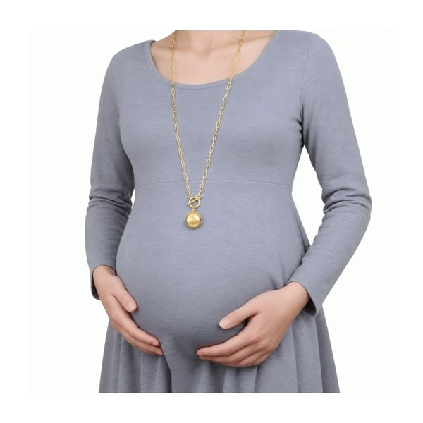 Chunky stickad gravid bola gold