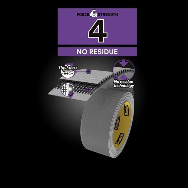 SCOTCH - Reparationsduk - Extremium - Stark kraft - Utan rester - 48 mm x 18 m - Svart