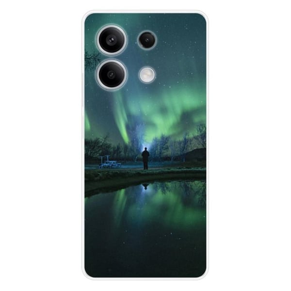 Siliconefodral med tryck som är kompatibelt med Xiaomi Redmi Note 13 5G Aurores Boréales