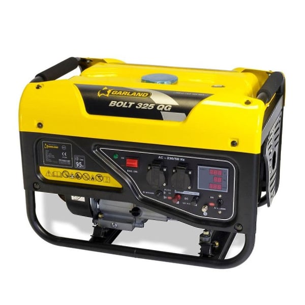 Bensindriven generator GARLAND BOLT 325QG-V17 - L: 62 cm - l: 45 cm - Gul