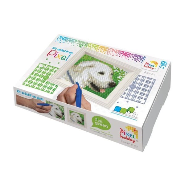 PIXEL Kit - PIXEL Kit kreativ tavla med ram 14x17cm Hund