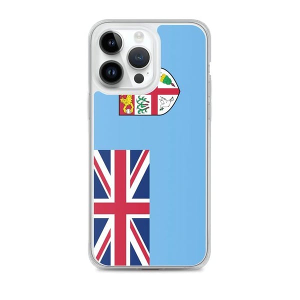 Telefonfodral – Fiji-flagga – Kompatibel med iPhone 14 Pro Max – Mjukt fodral – Slitstarkt och stötbeständigt - Silikon - Pixelforma