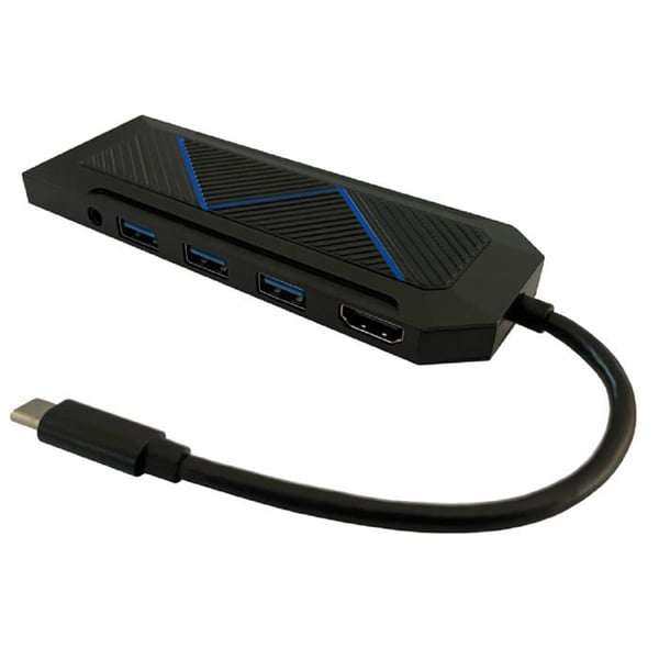 USB-hubb - LC-POWER - LC-HUB-C-MULTI-6-RGB - 6 portar - RGB-belysning - Svart