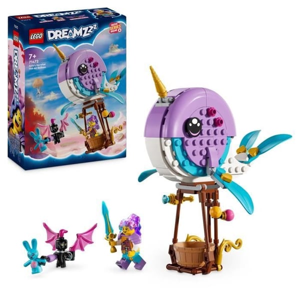 LEGO® 71472 DREAMZzz Izzies varmluftsballong för narval, leksak för sjödjur, räddning av Bunchu-kanin med valfigur