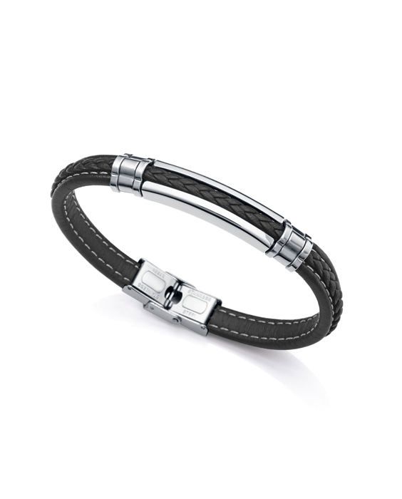 Armband - Viceroy Magnum 14063P01010 - Stål - Svart läder - 21,5 cm