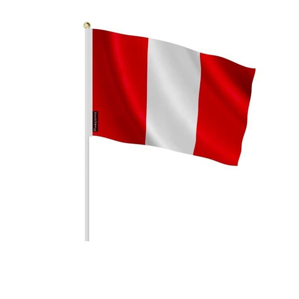 Mini Flagga av Peru – 14 x 21 cm – Att Hålla i Hand – Polyester – 1 styck – Pixelforma