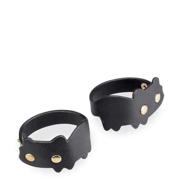 BDSM-handledsband i syntetiskt läder - Svart BDSM-handledsband i syntetiskt läder - Svart