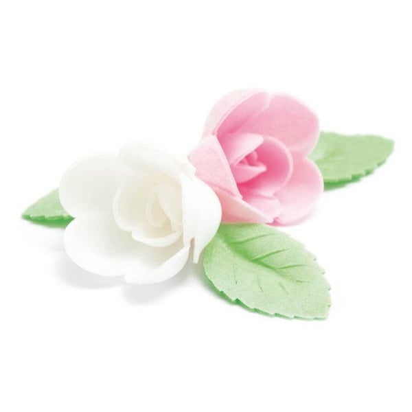 4 assorterade rosor + 6 gröna azymblader (blister)
