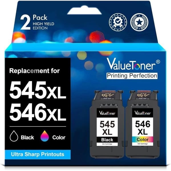 Paket med 2 bläckpatroner - GENERISK - Canon 545-546 XL - 1 Svart, 1 Färg - 400 sidor per patron