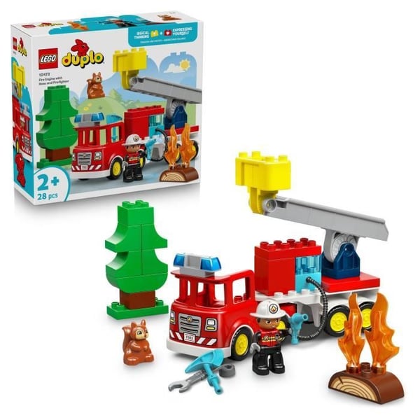 LEGO DUPLO Min By 10473 Brandmandens Lastbil - Lærerigt Legetøj til Dreng eller Pige fra 2 år