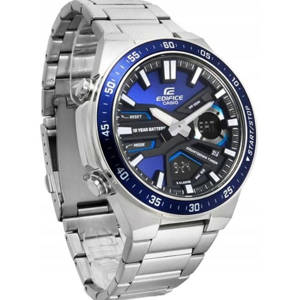 Casio EFV-C110D-2AVEF herrklocka - grått rostfritt stål - 10 Atm - Dubbel skärm