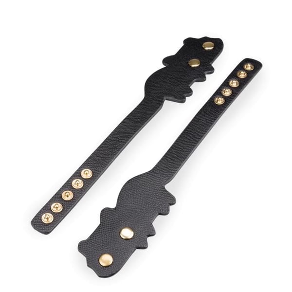BDSM-handledsband i syntetiskt läder - Svart