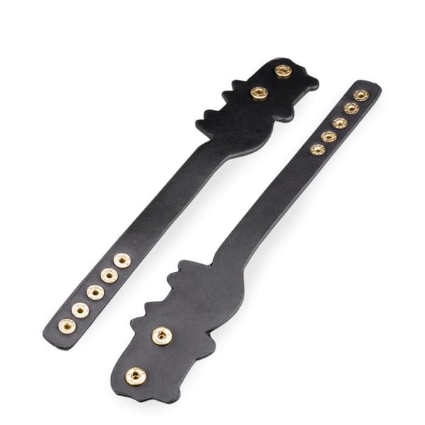 BDSM-handledsband i syntetiskt läder - Svart