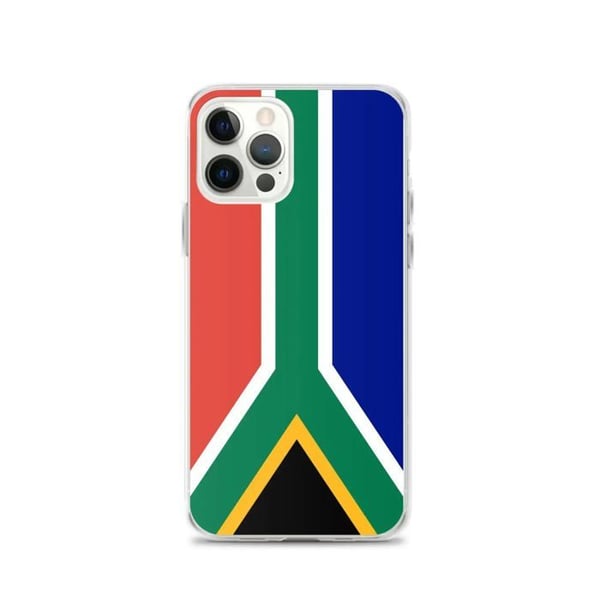 Mobilskal – Sydafrikas flagga – Kompatibel med iPhone 12 Pro – Mjuk etui – Slitstark och stötabsorberande – Pixelforma