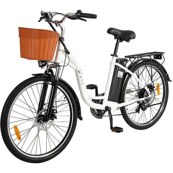 Elcykel - DYU - C6 - Motor 350W - Batteri 36V 12.5Ah - Rækkevidde 70KM - Hvid