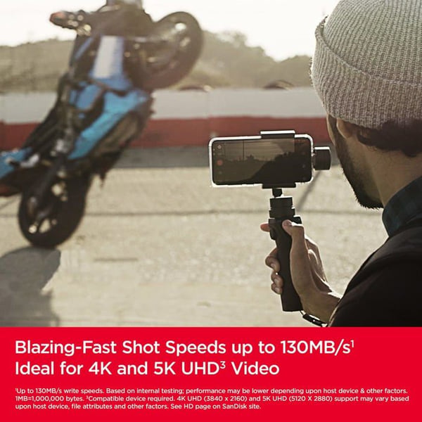 SanDisk Extreme microSDXC-kort 1024 GB Klass 10, UHS-I, v30 Video Speed Class chockbeständig, vattentålig