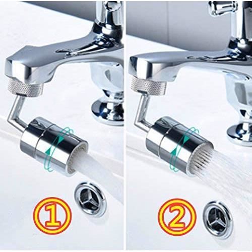 Filterkran - Universell - 720 grader - 2 moduser - Sprutbeskyttelse - Kromet