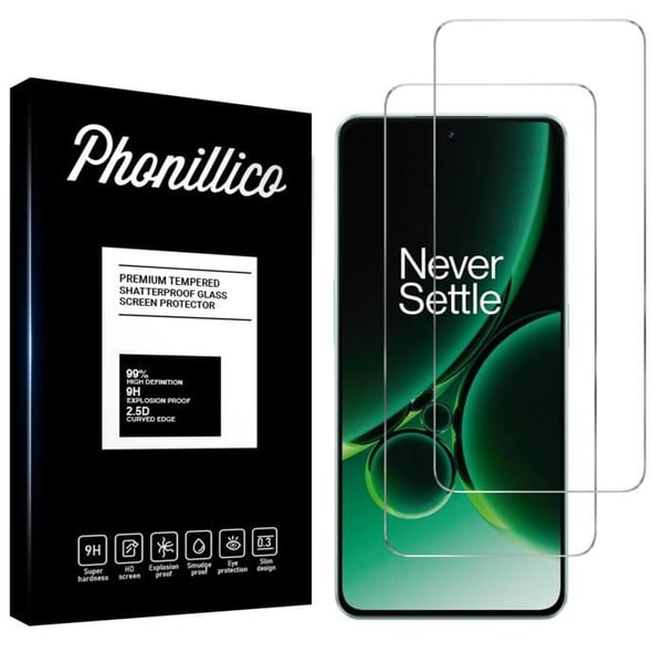 Skärmskydd - Phonillico - OnePlus Nord 3 5G - 2-pack - Härdat glas - Repbeständigt
