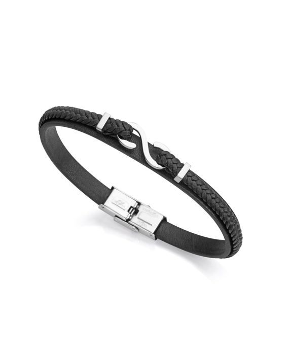 Armband - Viceroy - Magnum 14012P01010 - Stål - Svart läder - Längd 21,5 cm