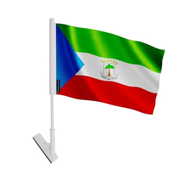 Adhesivflagga Ekvatorialguinea – 14 x 21 cm – Mjuk polyester – Lätt att klistra – 5 stycken – Pixelforma
