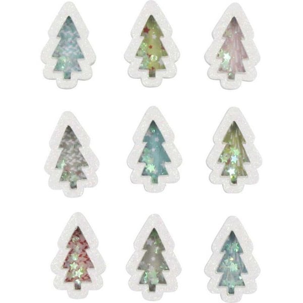 MégaCréa DIY - 3D klistermärke gran med mini paljetter 3,3 cm 9 stycken MégaCréa DIY - 3D klistermärke gran med mini paljetter 3,3 cm 9 stycken