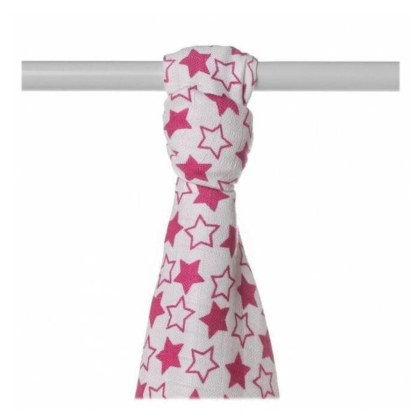 Xkko Badhandduk i bambu 90×100, Little Stars Magenta