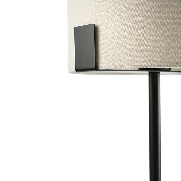 Bordlampe - Faro - NILA - Rund mat sort skærm - Stål og tekstil - IP20
