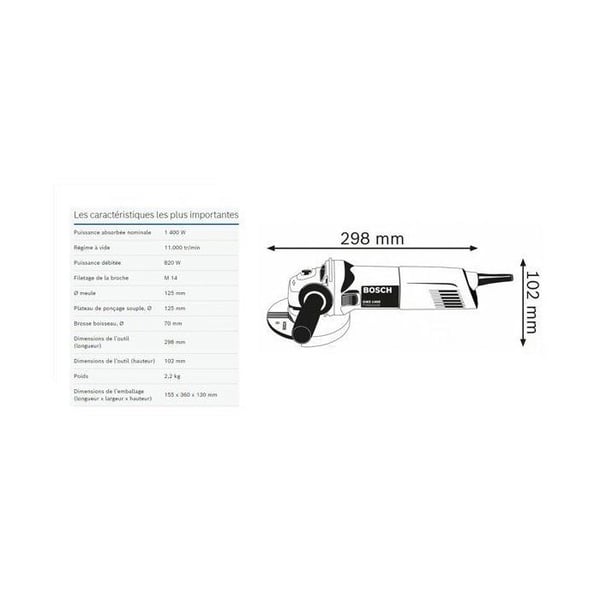 Bosch Professional GWS 1400 vinkelslip - 0601824800