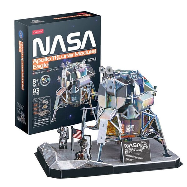 3D-pussel Lunar Module Eagle, 3D-pussel för barn, modell att bygga för vuxna, present till 8-årig pojke, modeller och modellering