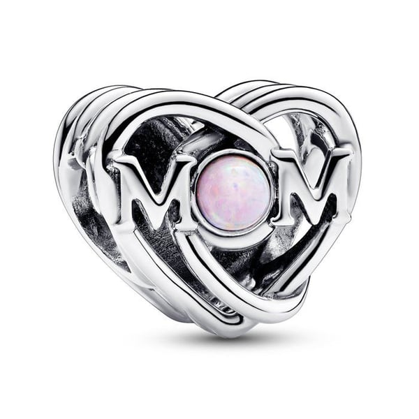 Pendentif Kvinna - PANDORA - 793233C01 - Silver 925/1000 - Opal - Hjärta
