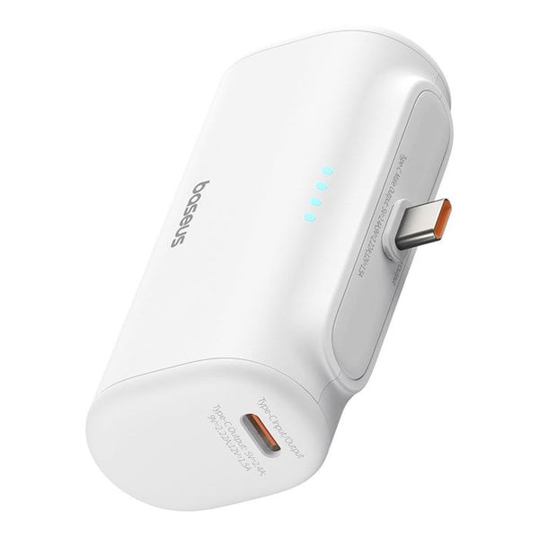 Ekstern batteri - BASEUS - P10068306213-00 - 5000mAh - Type-C - 20W - Hvid
