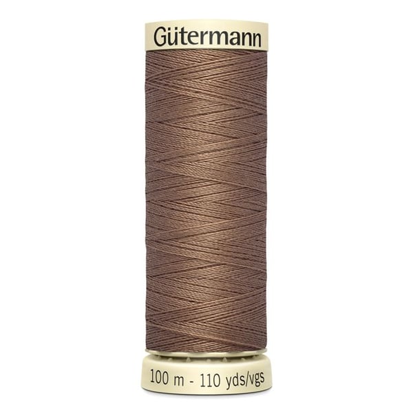 Set med 5 spolar 100m Tråd 100% polyester Gutermann Ref 788988 - Att 454 - rådjursfärgad