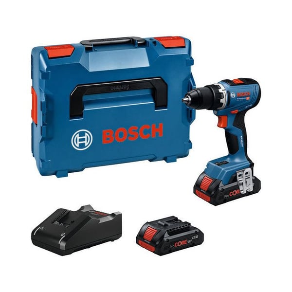 Batteridriven borrskruvdragare - Bosch - GSR 18V-65 - Borstlös motor - 2 ProCORE18V-batterier - 500/2000 varv/min
